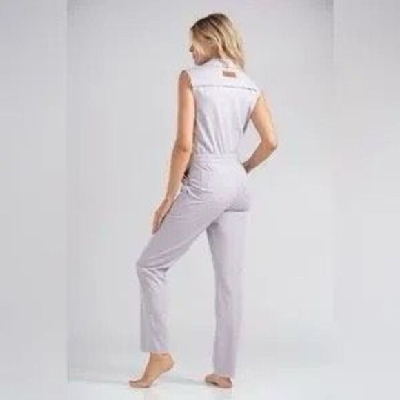 Rivet Boss Utility Jumpsuit Sleeveless Size XS in Lilac - Picture 2 of 7